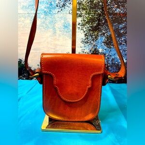 Western style Brown full grain Leather Crossbody Bag